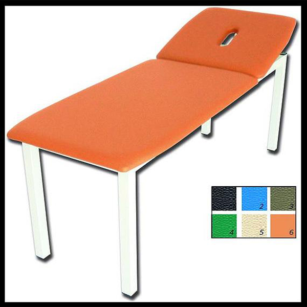 LETTINO VISITA MEDICA REGOLABILE CON FORO in metallo verniciato - portata 180kg - colori vari