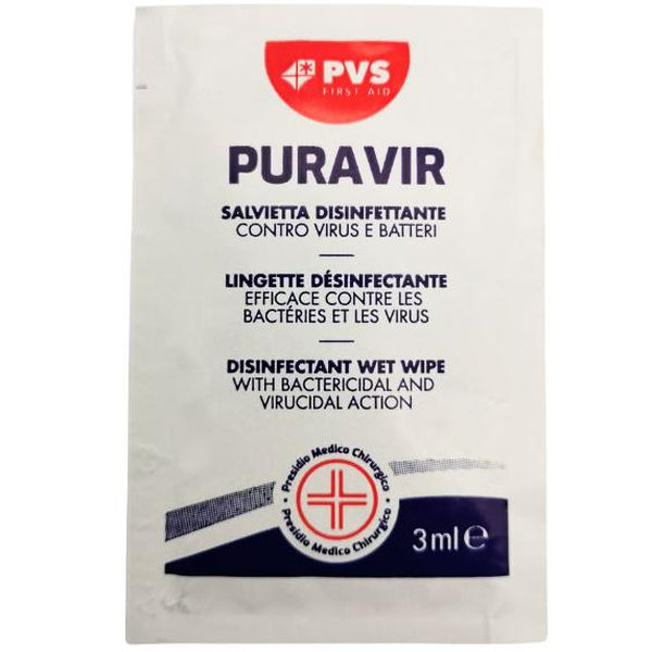 SALVIETTE DISINFETTANTI IN BUSTINA PURAVIR - conf.20pz
