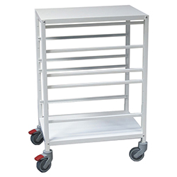 CARRELLO DI SERVIZIO ISO in acciaio - con 5 coppie di guide per cestelli - 65x47xh.100cm