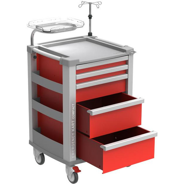 CARRELLO MULTIFUNZIONE COMPACT KART - portata 150kg - 61x66xh.97cm - rosso