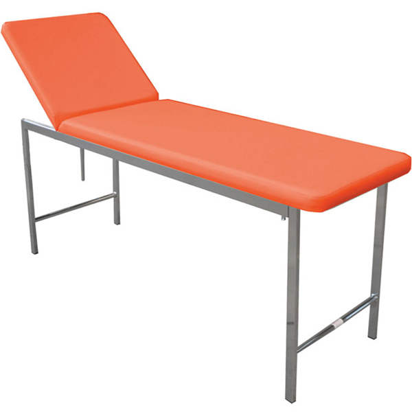 LETTINO VISITA MEDICA in acciaio cromato - 180x57xh.73cm - portata 120kg - albicocca