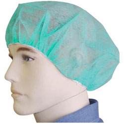 CUFFIA MONOUSO IN TNT / CAPPELLINO CHIRURGICO NON STERILE con elastico - verde - conf.1000pz