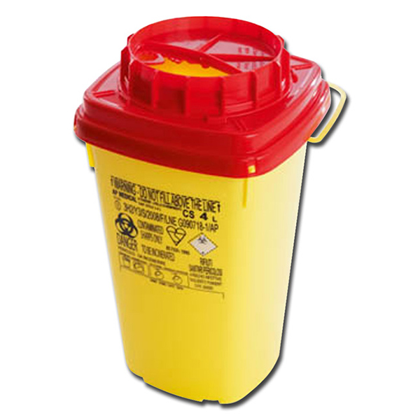 CONTENITORE RIFIUTI TAGLIENTI ED AGHI ESAUSTI LINEA CS - 4lt - conf. 40pz