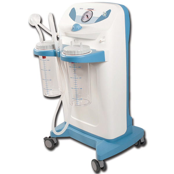 ASPIRATORE CHIRURGICO CLINIC PLUS SU CARRELLO - 230V - 2x2lt - 60lt/min