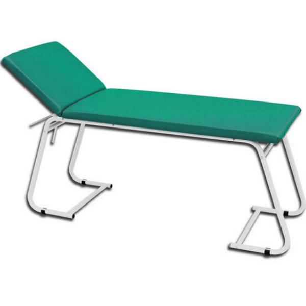LETTINO VISITA MEDICA in metallo verniciato bianco - 180x61xh.75cm - portata 120kg - verde