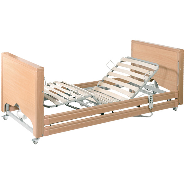 LETTO DEGENZA ELETTRICO BASSO TREDELENBURG - 4 SNODI - 103x214xh.63cm - altezza variabile - con ruote