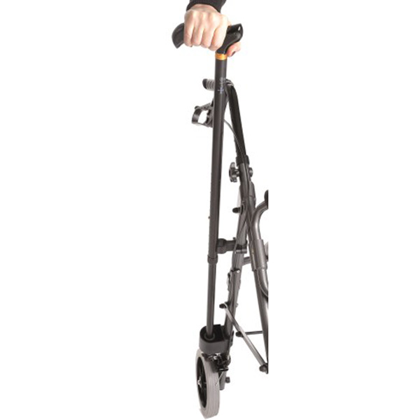 DEAMBULATORE / ROLLATOR PIEGHEVOLE 4 RUOTE CON SEDUTA IMBOTTITA