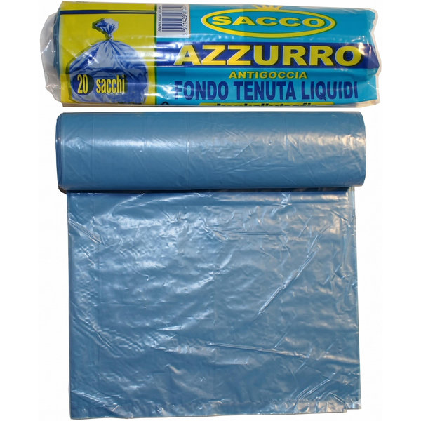SACCO RIFIUTI IMMONDIZIA AZZURRO 50x60cm - 25lt - conf.300gr
