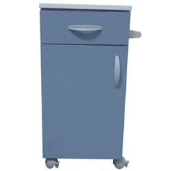 COMODINO CON CASSETTO FEBO in lamiera d acciaio blu - 42x40xh.80cm