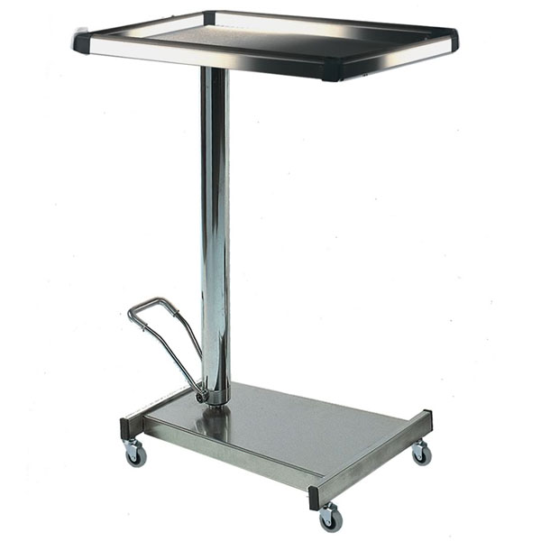 TAVOLO DI MAYO VASSOIO in acciaio inox - 70x45cm - pompa oleodinamica - base 4 ruote