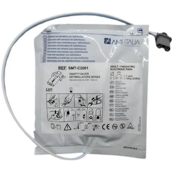 COPPIA DI ELETTRODI PIASTRE BIVALENTI - adulto / pediatrico - per defibrillatore SMARTY SAVER