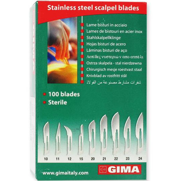 LAME BISTURI STANDARD ACCIAIO INOX STERILI - conf.100pz - varie misure
