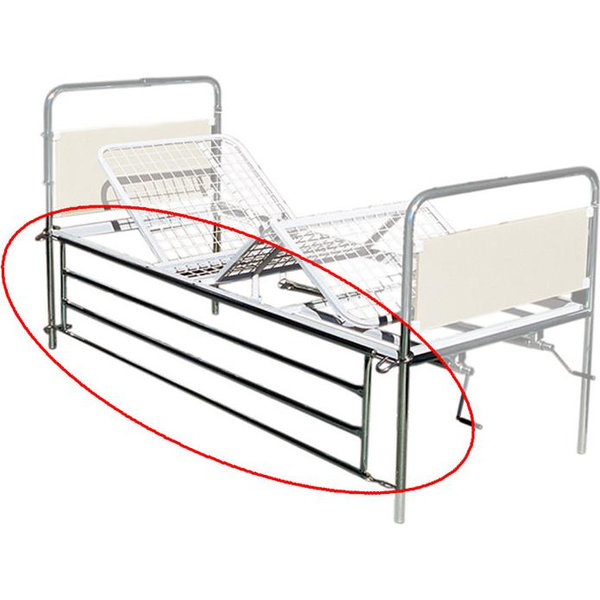 KIT SPONDE RIBALTABILI in acciaio cromato per letti degenza - 158x46cm - coppia