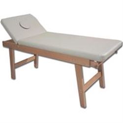 LETTINO MASSAGGIO REGOLABILE 13 POSIZIONI in legno di faggio - con foro - 190x70xh.75cm - crema