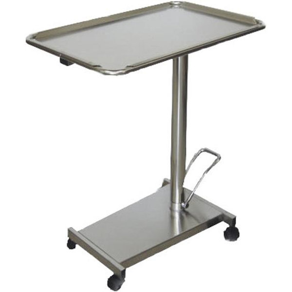 TAVOLO DI MAYO VASSOIO REMOVIBILE in acciaio inox - 70x45cm - pompa oleodinamica - base 4 ruote