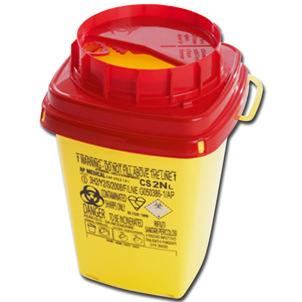 CONTENITORE RIFIUTI TAGLIENTI ED AGHI ESAUSTI LINEA CS - 3lt - conf.50pz