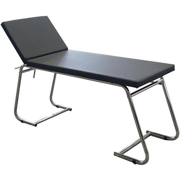 LETTINO VISITA MEDICA REGOLABILE in acciaio cromato - 180x61xh.75cm - portata 120kg - nero