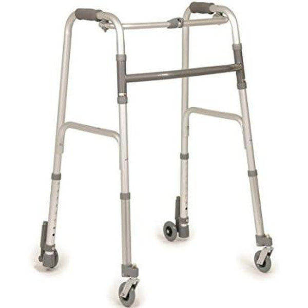 DEAMBULATORE PIEGHEVOLE - 2 RUOTE ANTERIORI PIROETTANTI + 2 POSTERIORI con sistema autobloccante - portata 130kg