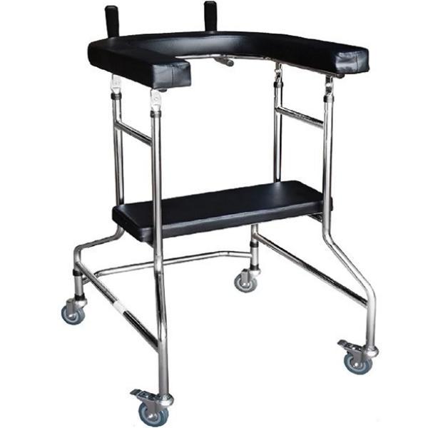 DEAMBULATORE - 4 RUOTE PIROETTANTI - con appoggio antibrachiale e manici di supporto - portata 110kg